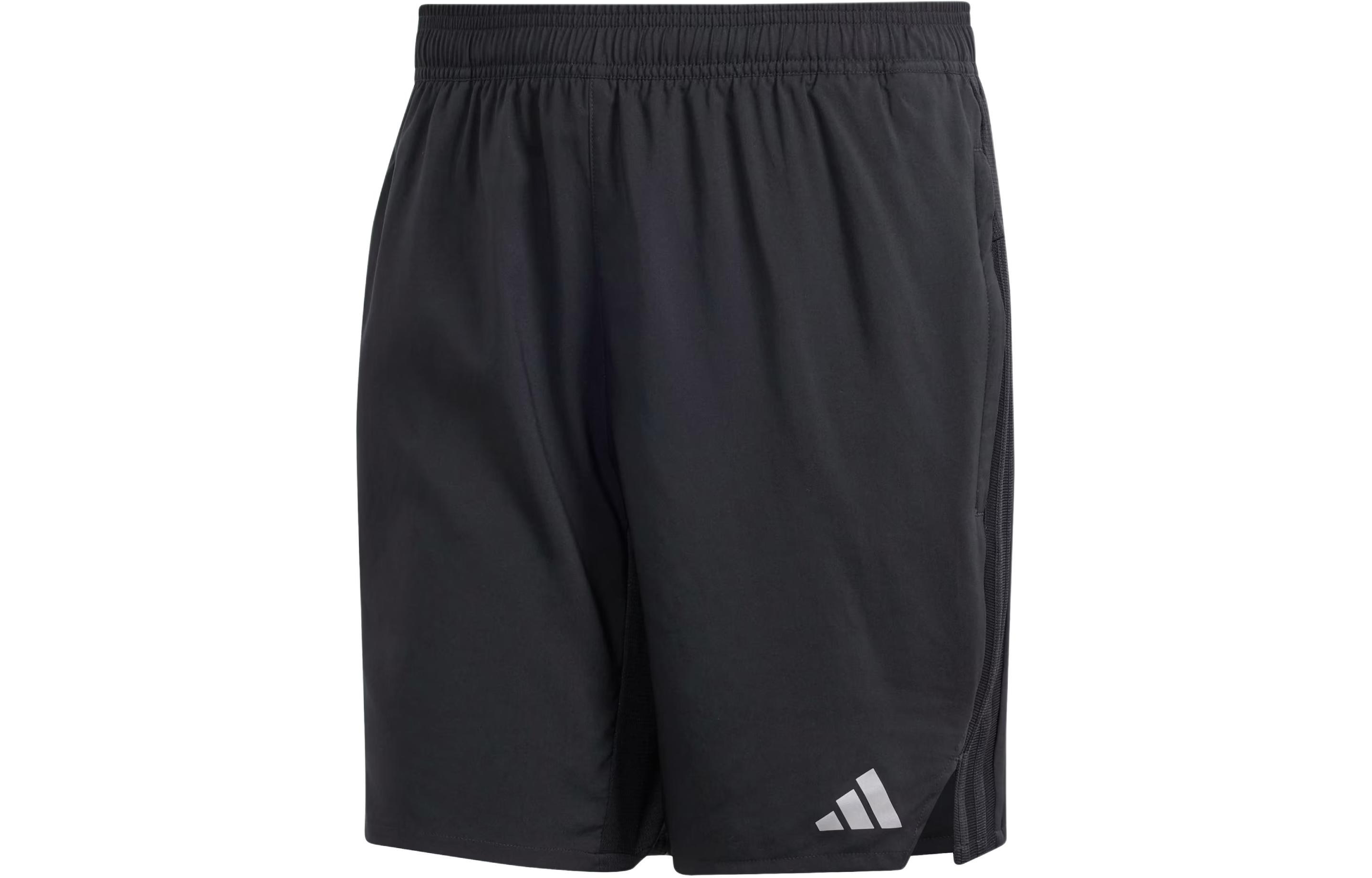 Хлопковые шорты для тренировок Hiit с тремя полосками Мужские черные Adidas — фото 2
