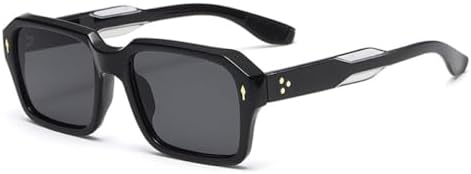 

Винтажные квадратные солнцезащитные очки для женщин, модные двухцветные очки для мужчин, трендовые панк-очки с заклепками, градиентные солнцезащитные очки UV400 MTZJH, Black Grey