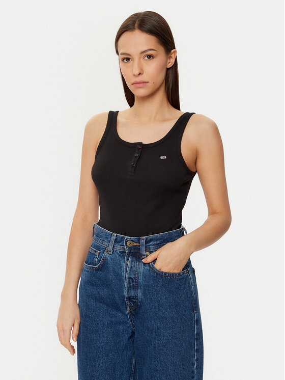 

Топ slim fit DW0DW19492 Tommy Jeans, черный