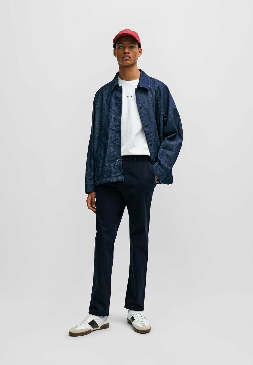 Чиносы Chino Tapered BOSS, цвет dark blue — фото 2