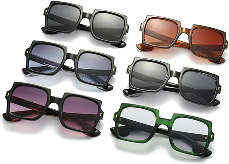 

Мужские солнцезащитные очки в стиле ретро с заклепками, солнцезащитные очки UV400 с градиентом, женские солнцезащитные очки в стиле панк LANGSER, Black Gray