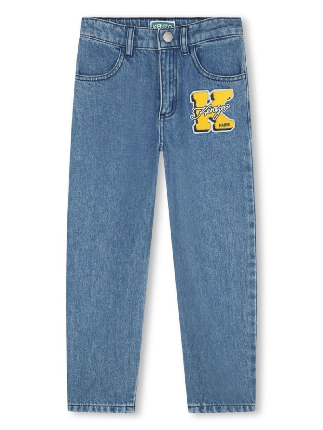 Kenzo Kids прямые джинсы с логотипом, синий