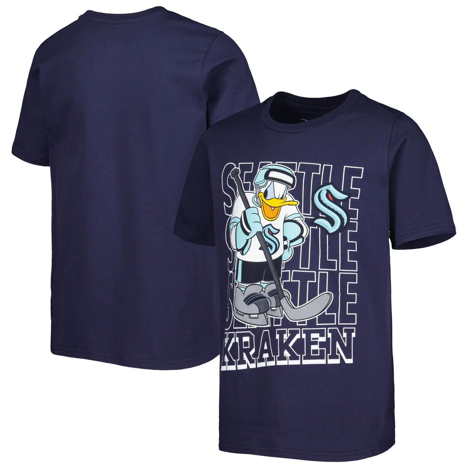 

Молодежная футболка Deep Sea Seattle Kraken Disney Donald Duck Three-Peat Outerstuff