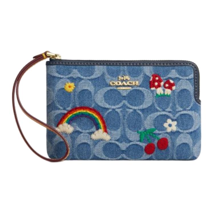 

COACH Джимовая тканевая клатч small women's mixed indigo