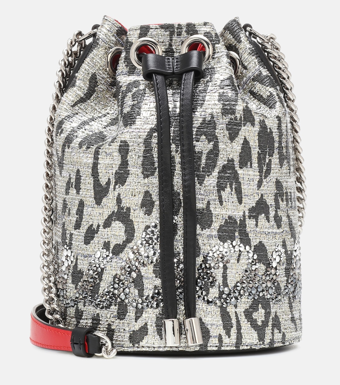 

Сумка-ведро Marie Jane с металлическим эффектом Christian Louboutin, Silver-Black/Black/Multi