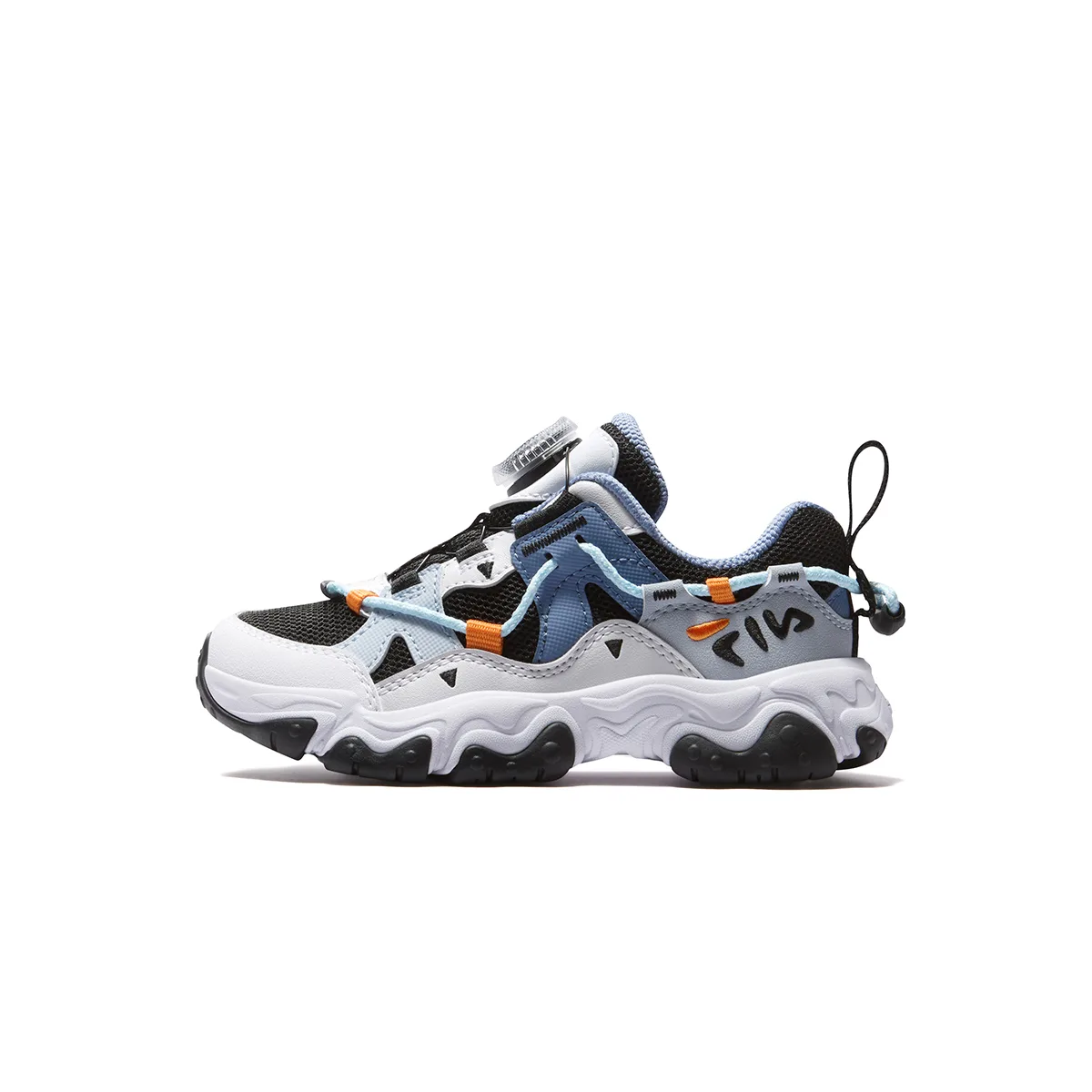 FILA KIDS Heritage FHT Synthetic Leather, Textile Cushioning Breathable Kids' Running Shoes Black/Daybreak Gray