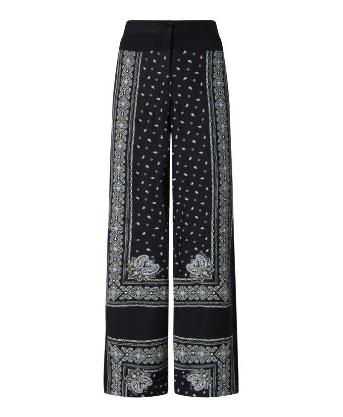 

Брюки с рисунком в виде банданы, свободного кроя. Pinko, черный