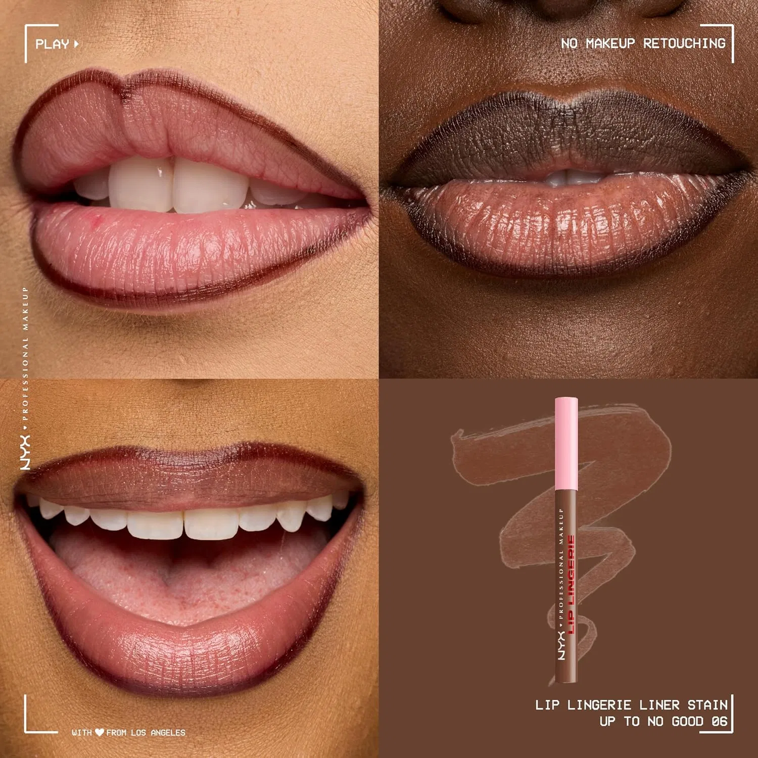 Карандаш для губ NYX Professional Makeup Lip Lingerie Liner Stain оттенок 06 UP TO NO GOOD 0.03 fl oz — фото 3