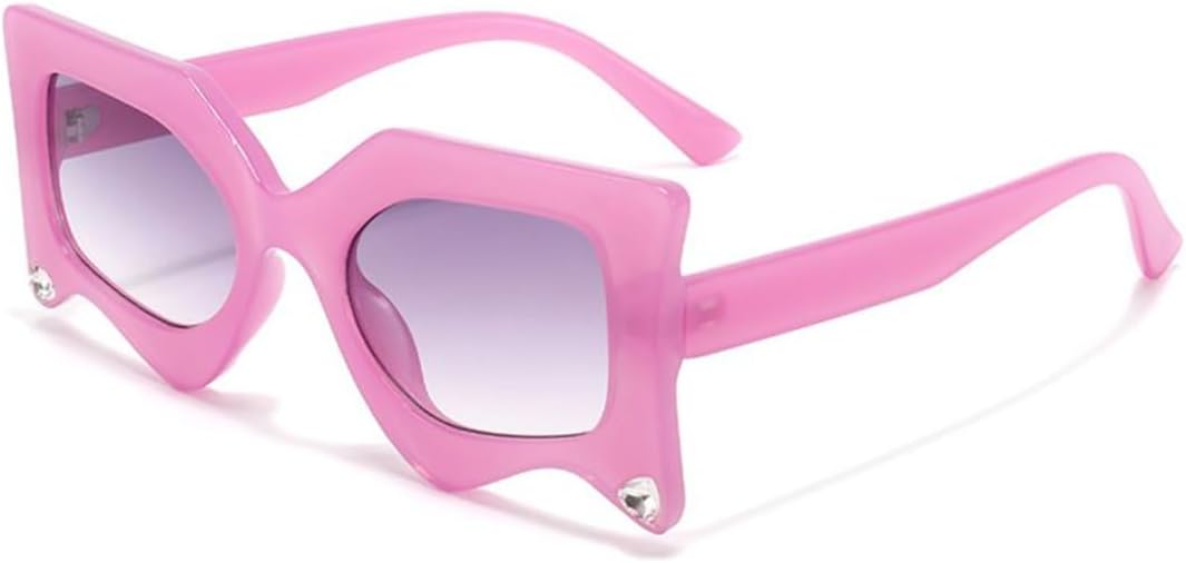 

Женские солнцезащитные очки «кошачий глаз» неправильной формы, роскошные, стильные, для вечеринок на открытом воздухе, с защитой от УФ-излучения UV400 UATXTAU, C5purple