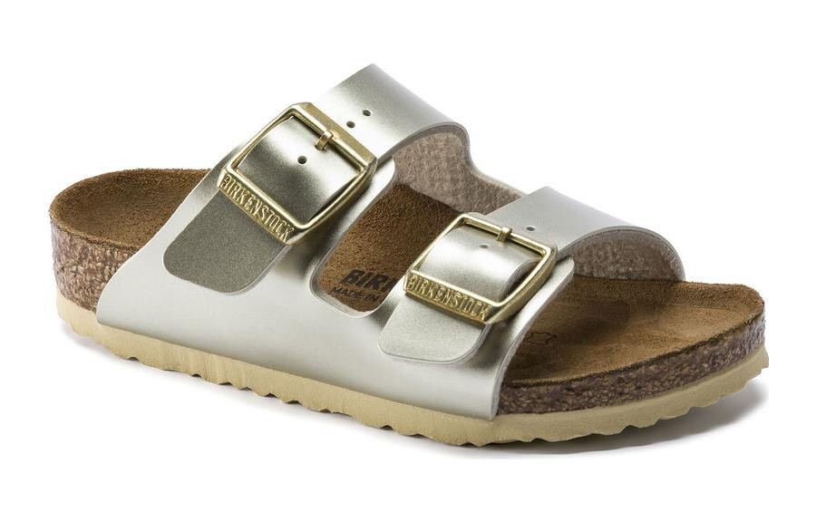 Детские сандалии Arizona Slip-on Birkenstock, золотой — фото 2