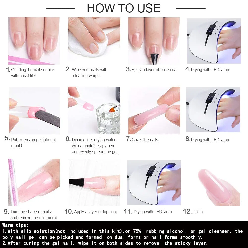 Набор для наращивания ногтей Warm Girl Poly Extension Gel Warm Girl — фото 4