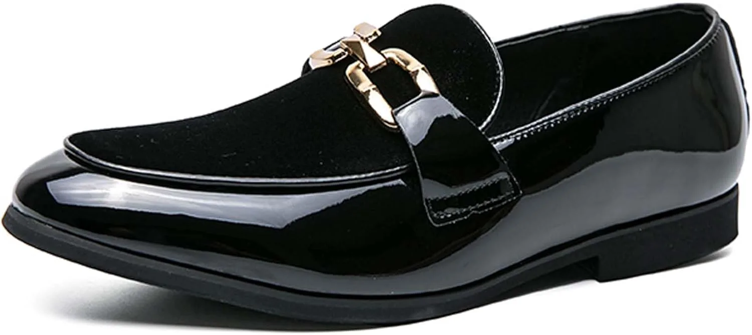 

Мужские лоферы с цепочкой и пряжкой, классические деловые туфли с нескользящей подошвой для работы, легкие и дышащие прогулочные туфли, удобные и прочные оксфорды для встреч KSYVUCRD, черный