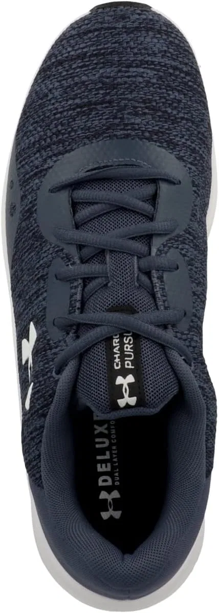 Мужские беговые кроссовки Under Armour UA Charged Pursuit 3 Twist, Downpour Gray Downpour Gray White 3025945 401 — фото 2