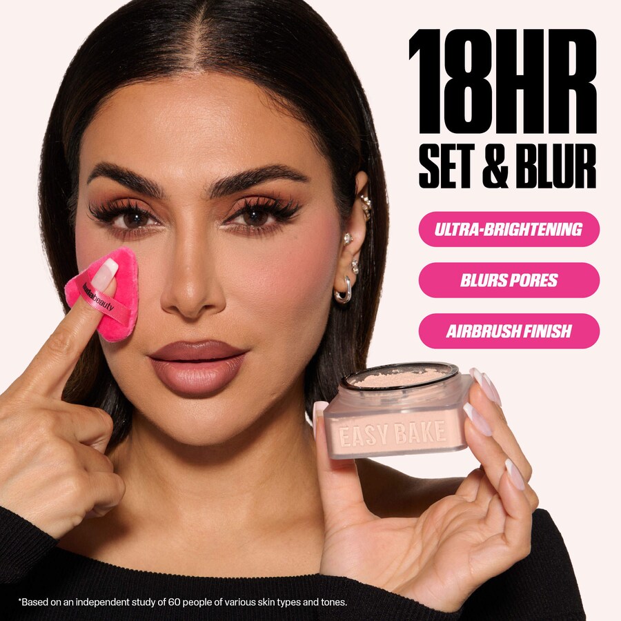 Рассыпчатая фиксирующая пудра Easy Bake Blurring HUDA BEAUTY, 0.21 oz/6 g, Cherry Blossom — фото 4
