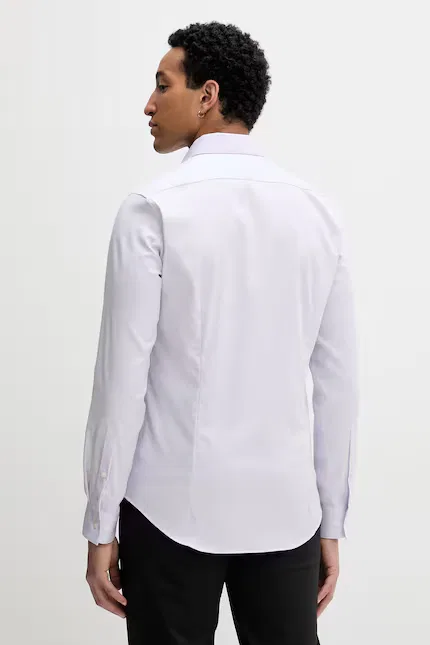 Рубашка из хлопка с эластаном slim fit Calvin Klein, фиолетовый — фото 3