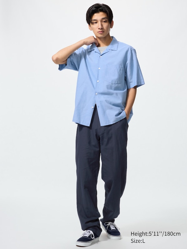 

Брюки relaxed из смеси льна (удлиненные) Uniqlo, 69 navy