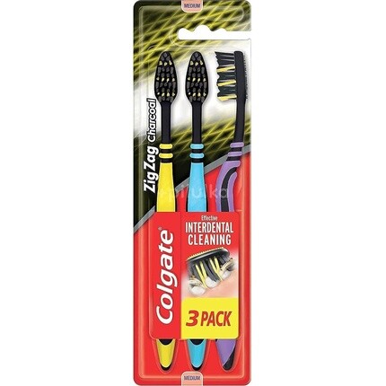 Угольная зубная щетка Colgate Zig Zag, 3 шт.