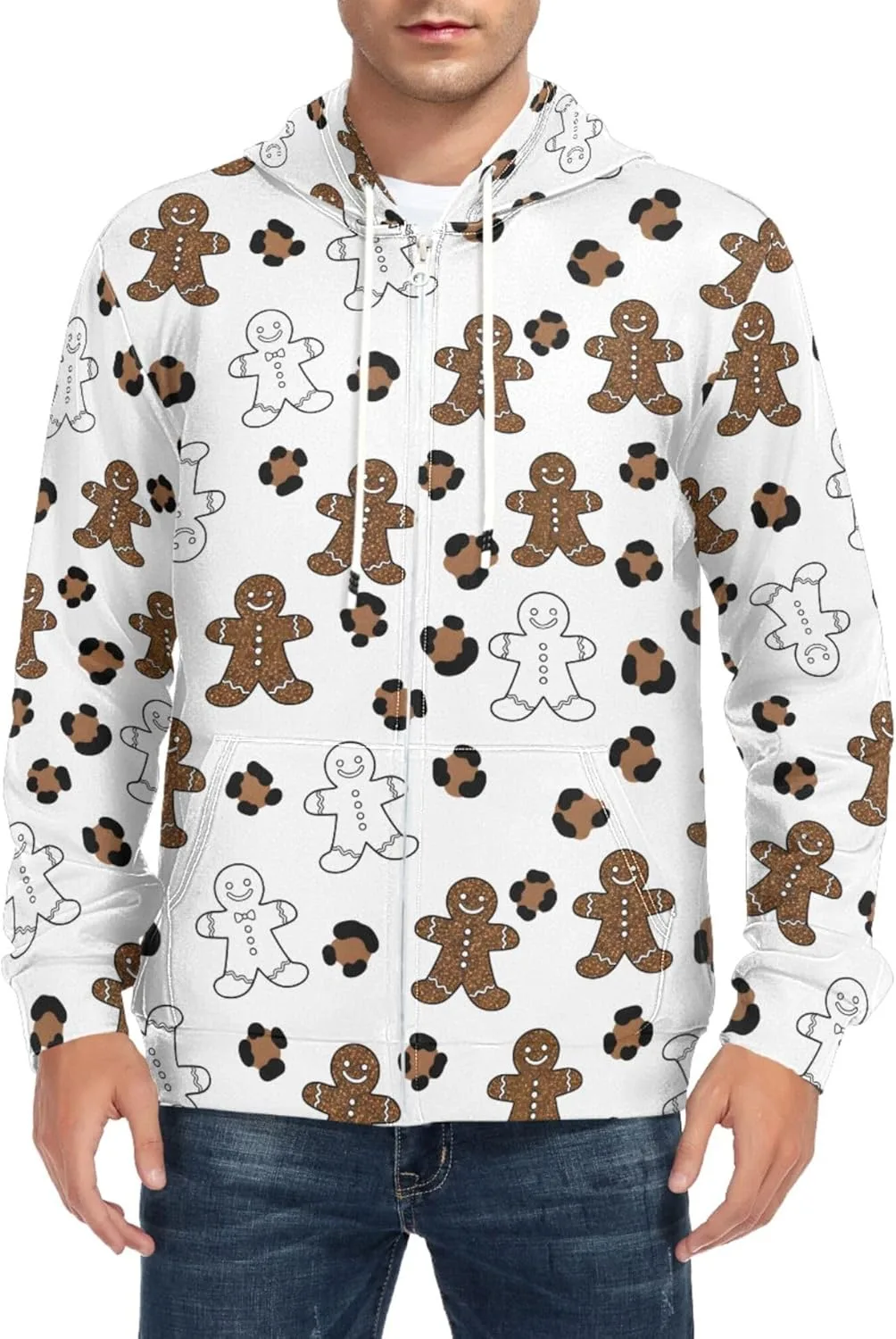 

Мужская толстовка с полной молнией Gingerbread Men Cookies CUPADA