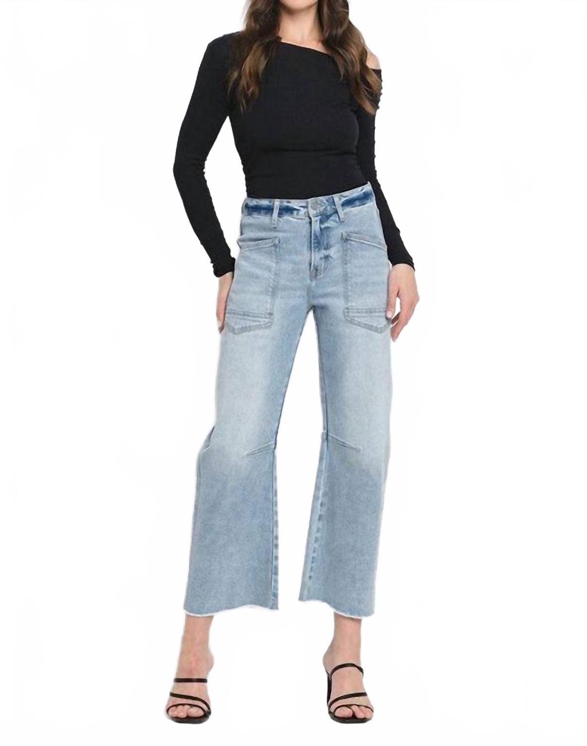 

VERVET BY FLYING MONKEY Джинсы-бочонки с высокой посадкой и завышенной талией, светло-голубые