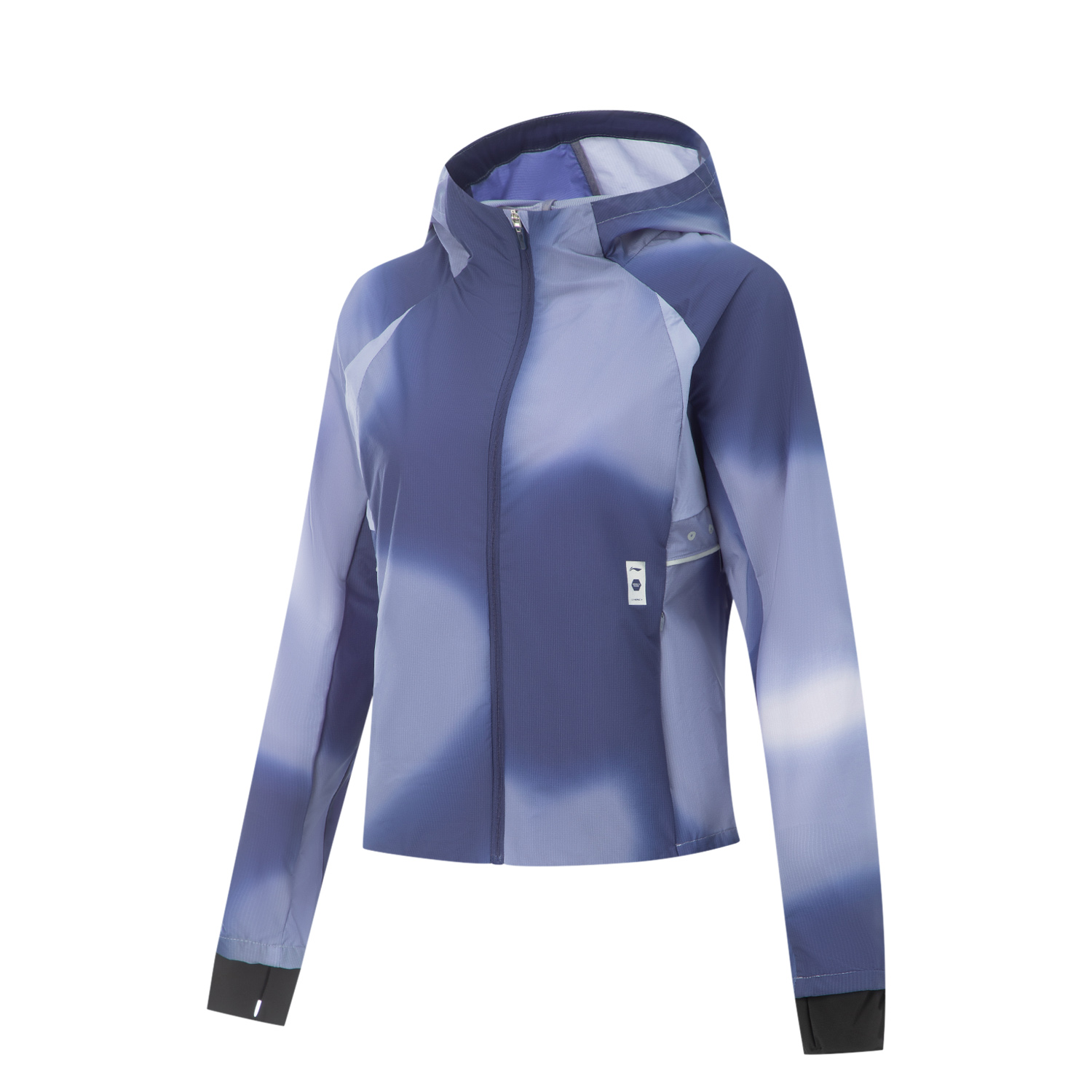 

LINING Фитнес-куртка женская матово-серо-фиолетовая с полным принтом, Dull Gray Purple All over Print