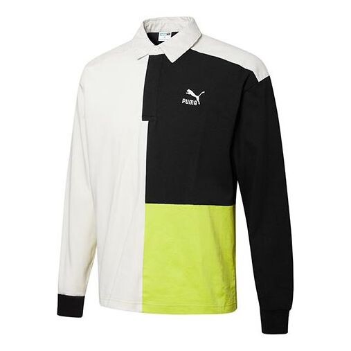 

Футболка retro color block polo shirt 'black' Puma, черный
