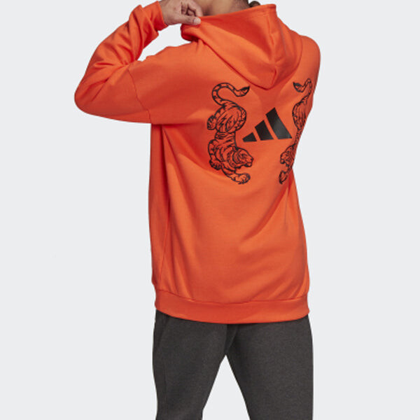 Толстовка m urb tiger oh logo fluorescence red Adidas, красный — фото 3