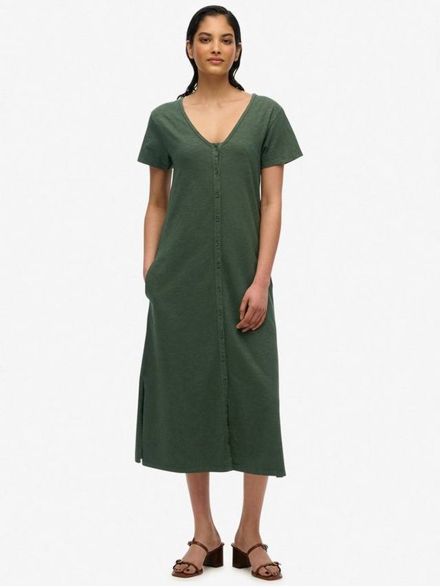 

Длинное платье с короткими рукавами и пуговицами Superdry, Green