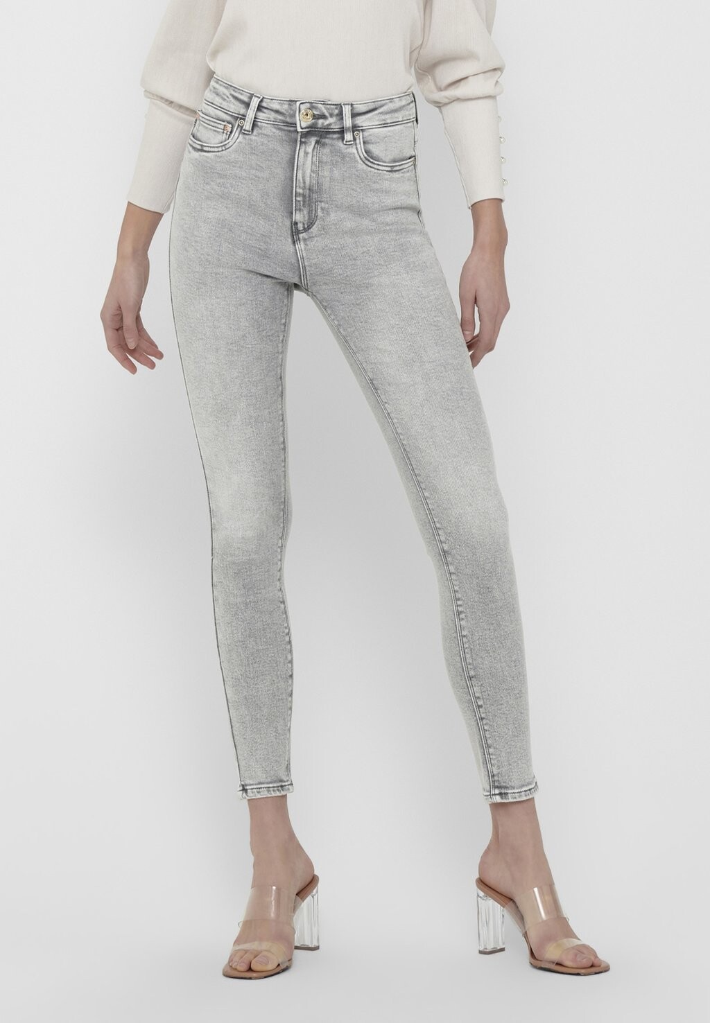 

Джинсы Skinny Fit ONLY Onlmila Life, светло-серый деним