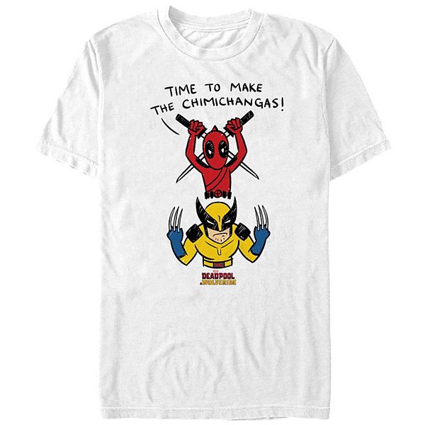

Мужская футболка с принтом Deadpool и Wolverine "Time to Make the Chimichangas" Marvel