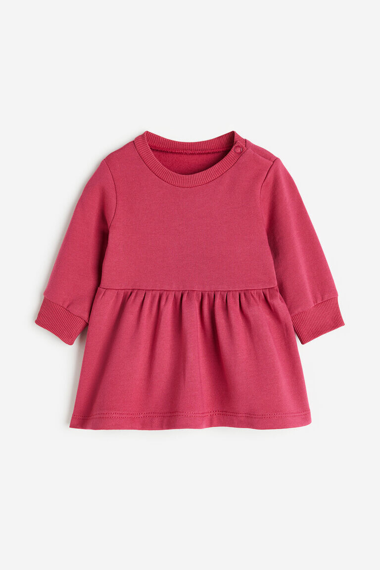 

Хлопковое платье-толстовка H&M, розовый