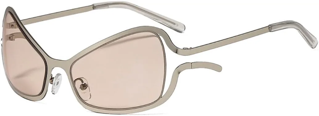 

Женские солнцезащитные очки в стиле панк «кошачий глаз» в роскошной винтажной металлической оправе с защитой от УФ-излучения UV400 TOIPASTN, C6silverbrown