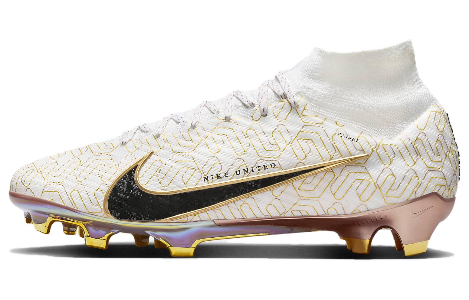 

Nike Mercurial Superfly 9 Футбольные бутсы Мужчины, White/Metallic Gold/Black