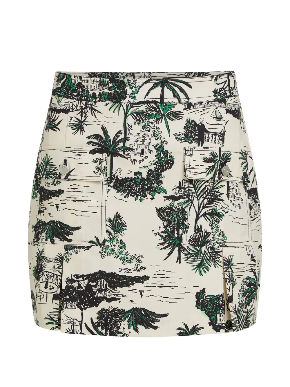 

Юбка мини с принтом и карманами Karl Lagerfeld, бежевый