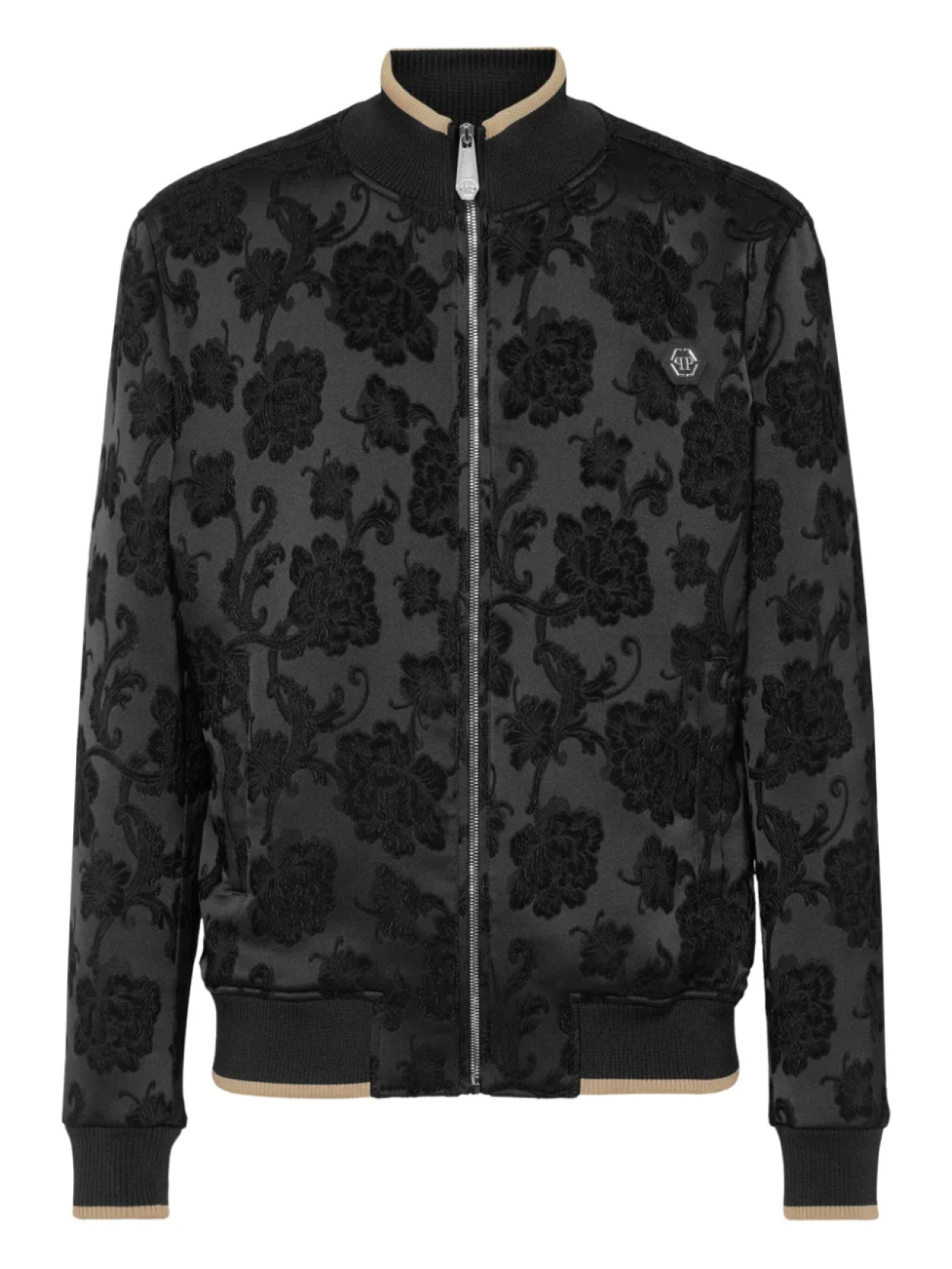 

Куртка-бомбер с жаккардовыми цветами Philipp Plein, черный