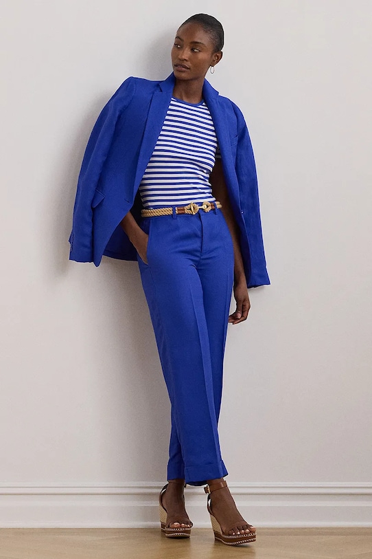 

Льняные брюки Lauren Ralph Lauren, синий