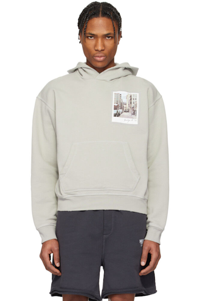 

Серая толстовка с капюшоном Brooklyn Postcard Helmut Lang