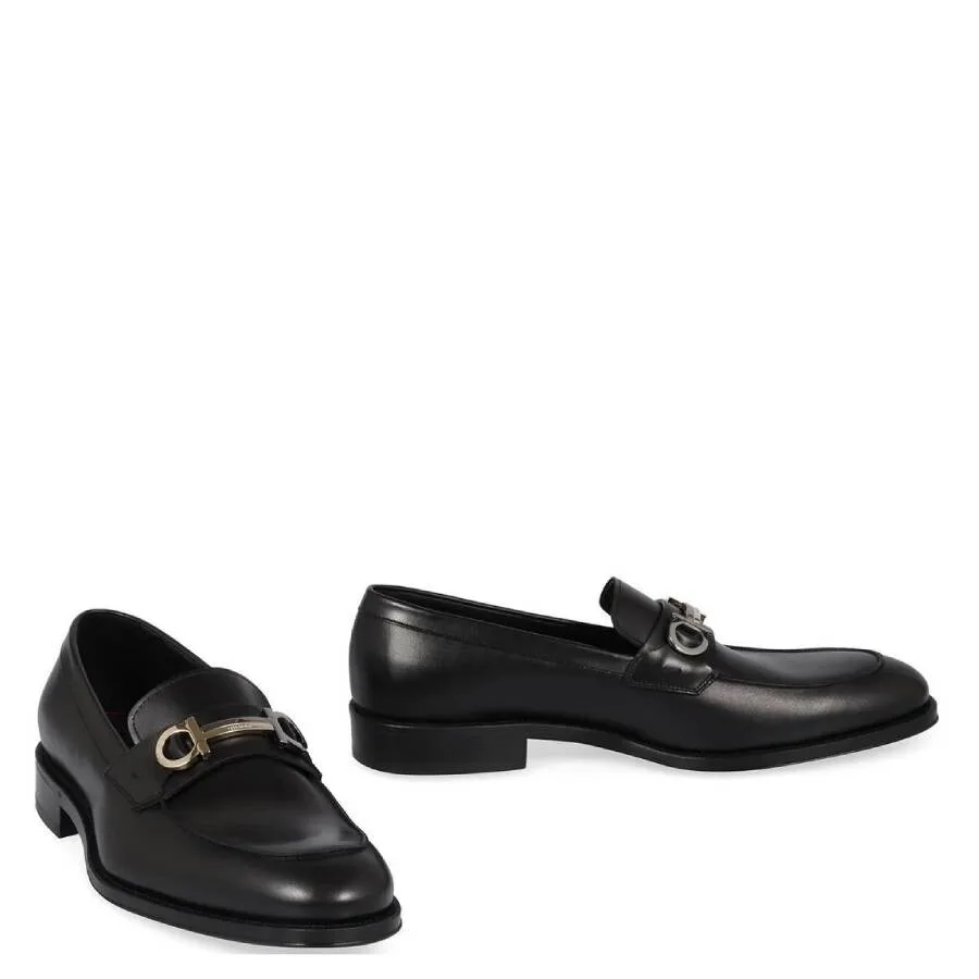 Мокасины с орнаментом Gancini от Ferragamo, черный — фото 2