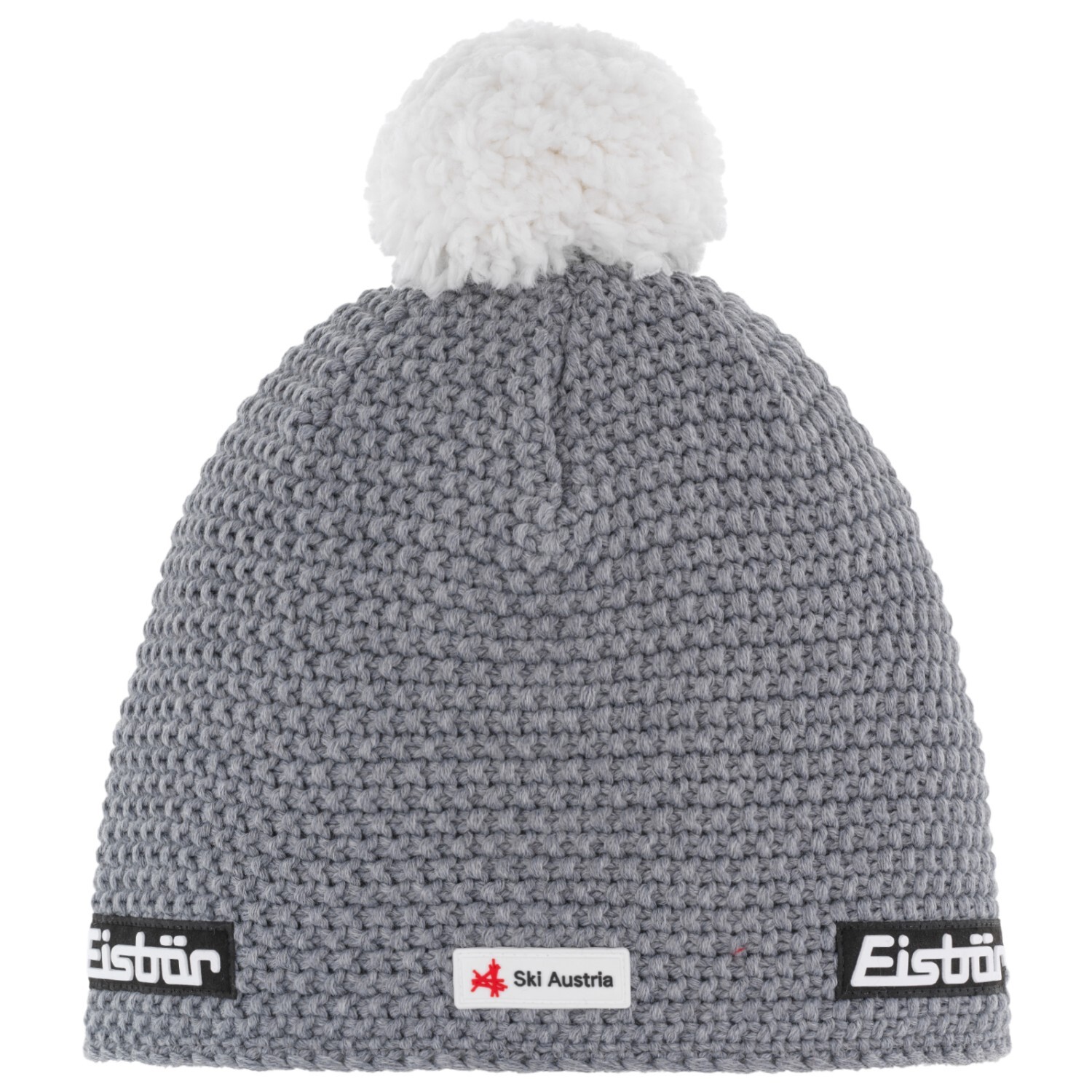 

Шапка Eisbär Jamie Pompon Ska, цвет Grey Melange/White