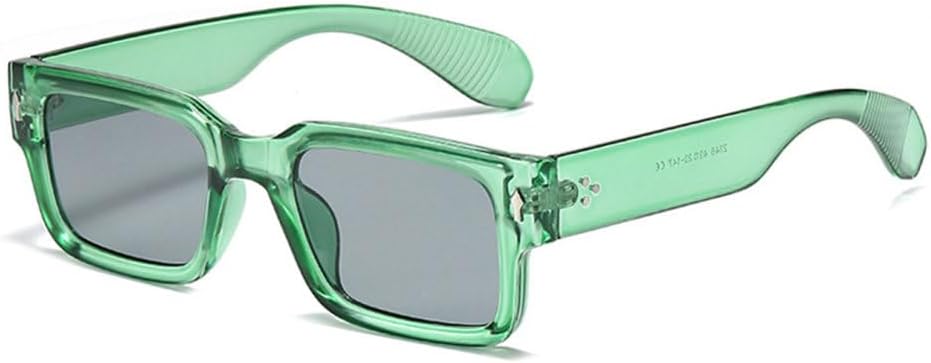 

Модные солнцезащитные очки контрастных цветов для женщин, ретро, ​​чайно-зеленые, градиентные, UV400; для мужчин, трендовые панк-очки с заклепками TYUVIVO, Green Light Gray