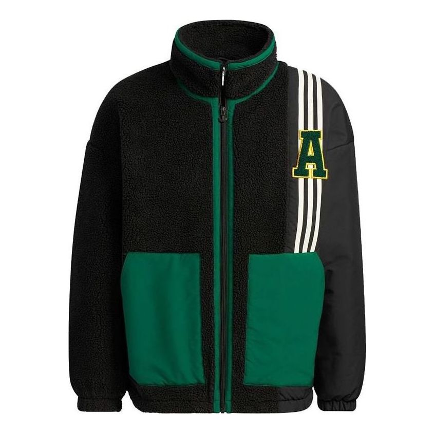 

Куртка adidas Clover Imitation Sherpa Warm Casual Stand Collar Jacket 'Black', черный
