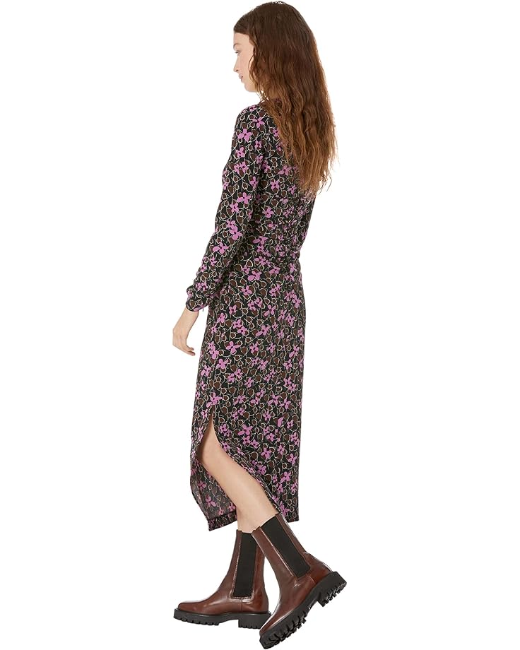 

Платье MANGO Nina Floral Square Neck Dress, розовый