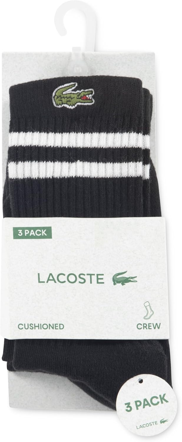 Детские носки Lacoste, 3 пары, вязаные, повседневные, Black — фото 3