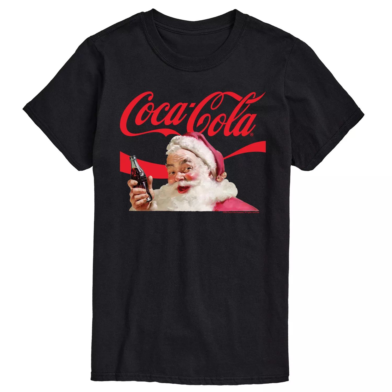 

Футболка с логотипом Big & Tall Coca-Cola Santa Licensed Character, черный