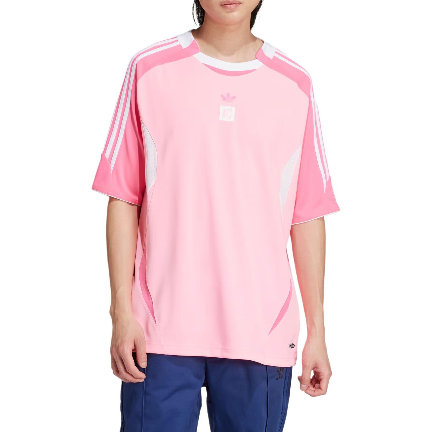 Футболка Adidas X NTS Radio Jersey из переработанного полиэстера Adidas Originals, розовый — фото 3