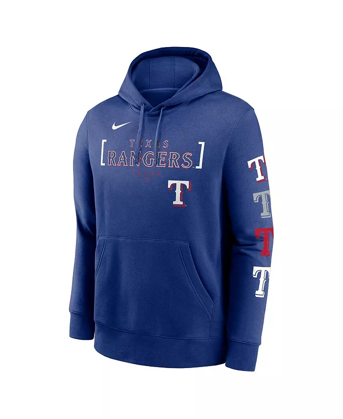 Мужская толстовка с капюшоном Royal Texas Rangers Club Stack Pullover Nike — фото 2