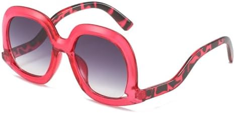 

Модные солнцезащитные очки неправильной формы 2027 года для женщин и мужчин, винтажные женские солнцезащитные очки, трендовые женские очки UV400, красные, один размер MTZJH, One Color