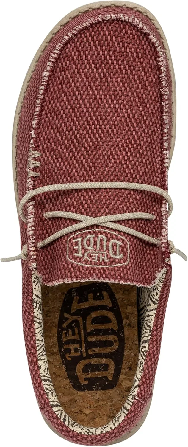Туфли Hey Dude Wally Braided Trainers Marrone da Uomo 40003-2BS HEYDUDE, Red Pompeian Red — фото 2