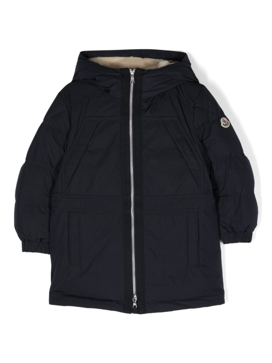 

Пуховик на молнии Moncler Enfant, синий