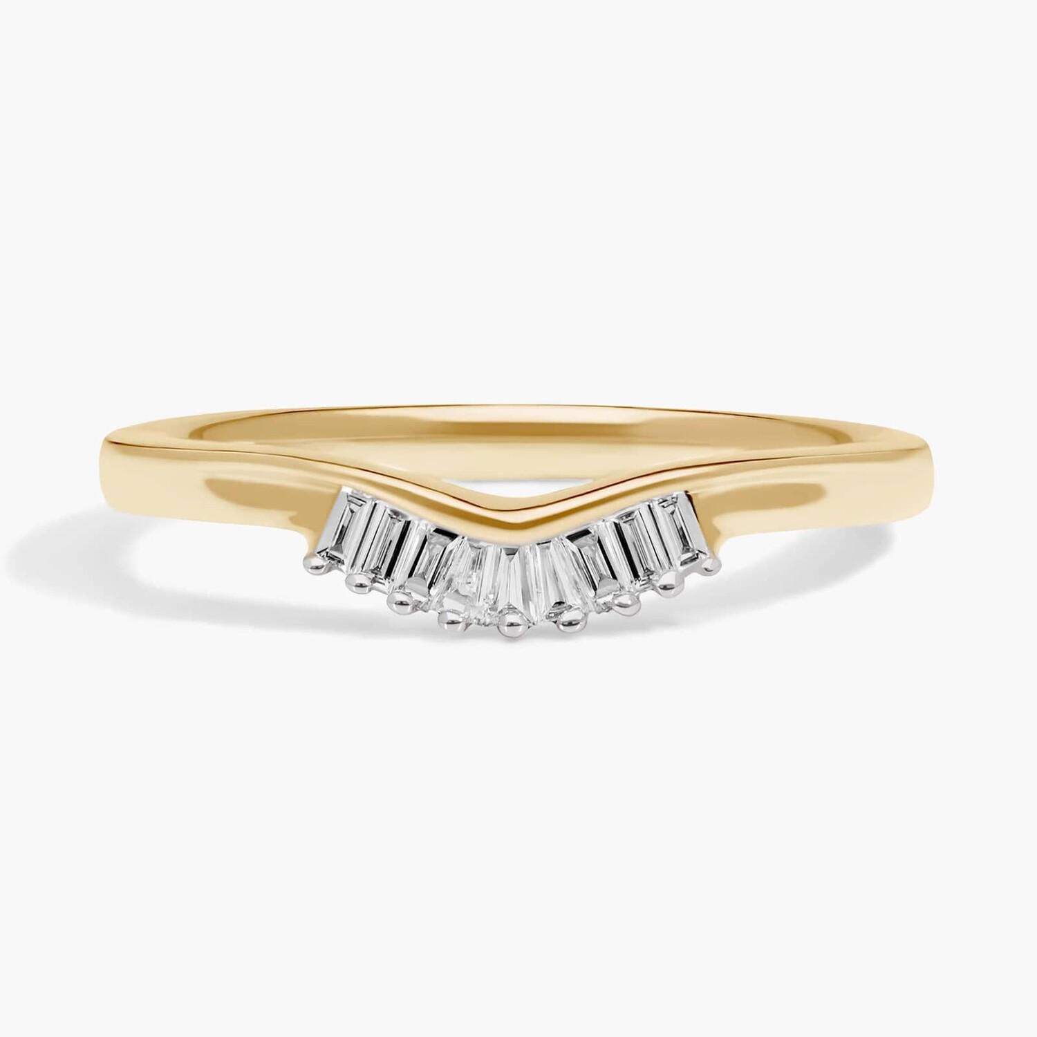 

Кольцо ZAC ZAC POSEN Petite Baguette Diamond Tiara с изогнутой формой из желтого золота 14 карат (2 мм, 1/8 карата) Blue Nile