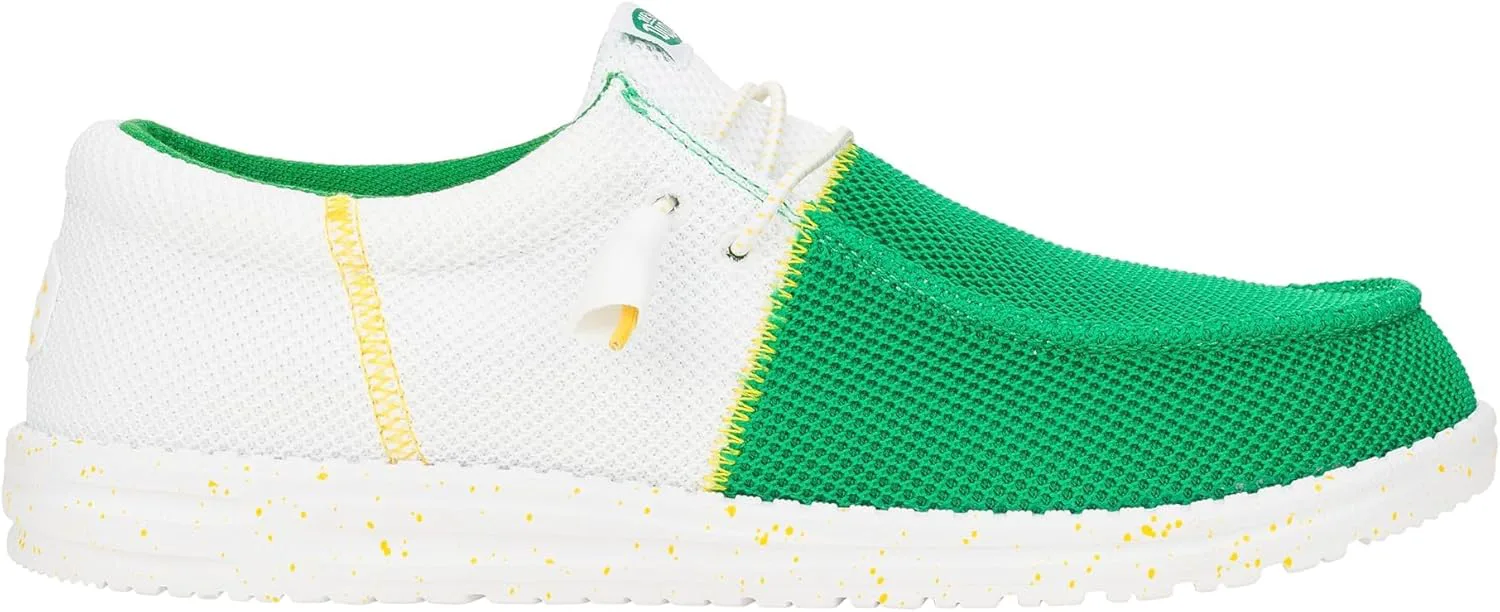 HEYDUDE Mens Wally Tri Varsity Mesh, белый/зеленый
